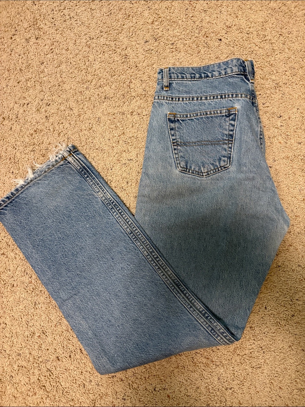 Arizona Jean Company Light Wash Bootcut Jeans with Frayed Hem